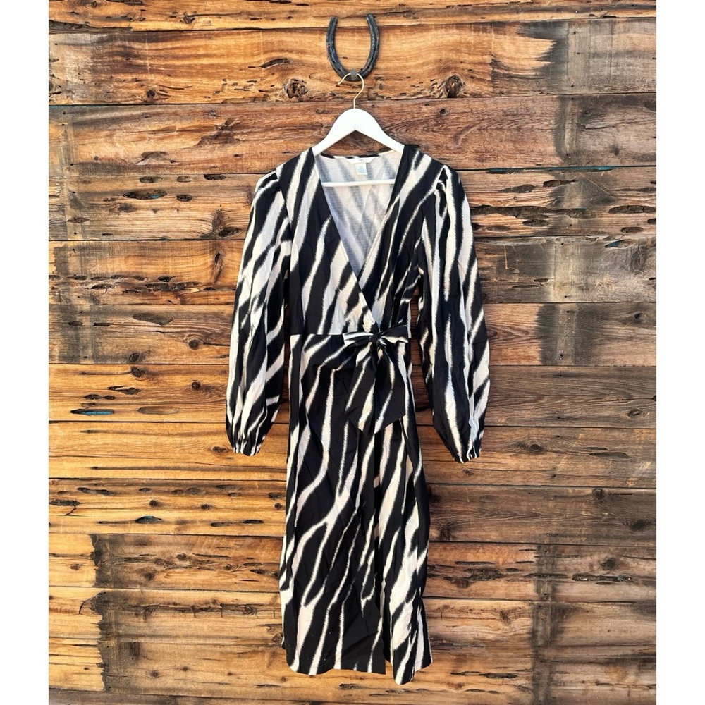 H&M | Zebra Print Wrap Dress S